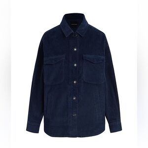 Favorite daughter corduroy Dark Blue Denim Shacket